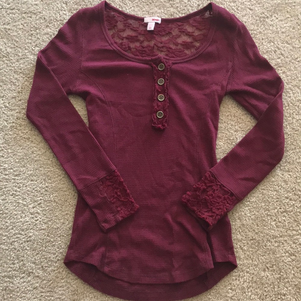 3/4 sleeve lace thermal
